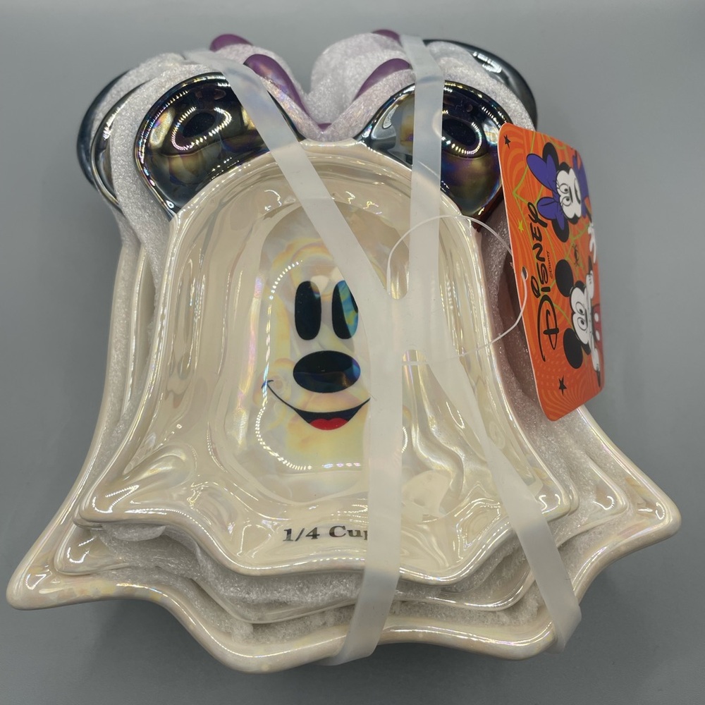 Disney Halloween Iridescent Ghost Mickey Mouse Minnie Mouse Measuring Cups NEW